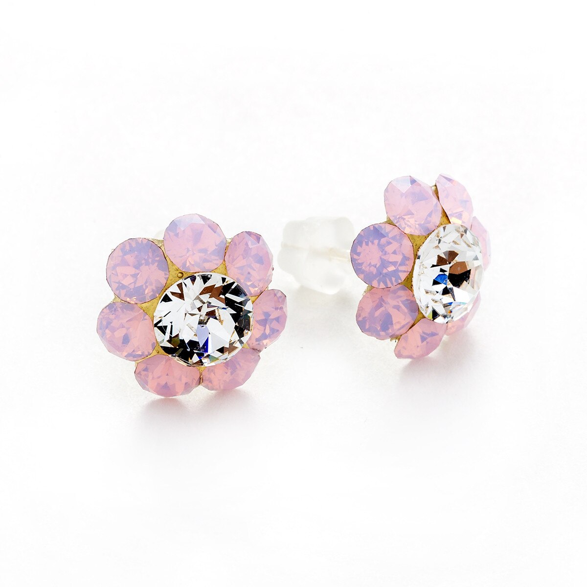 Cercei Argint DaviCrystals cu cristale floare m