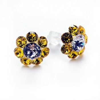 Cercei Argint DaviCrystals cu cristale floare m Cercei Argint DaviCrystals cu cristale floare m