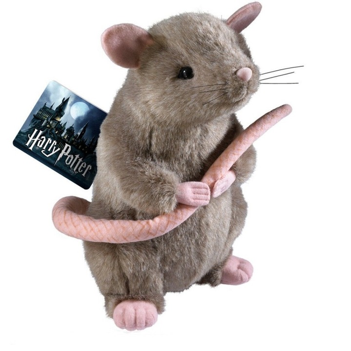 Jucarie de plus Harry Potter Scabbers Noble Collection, 23 cm, Multicolor