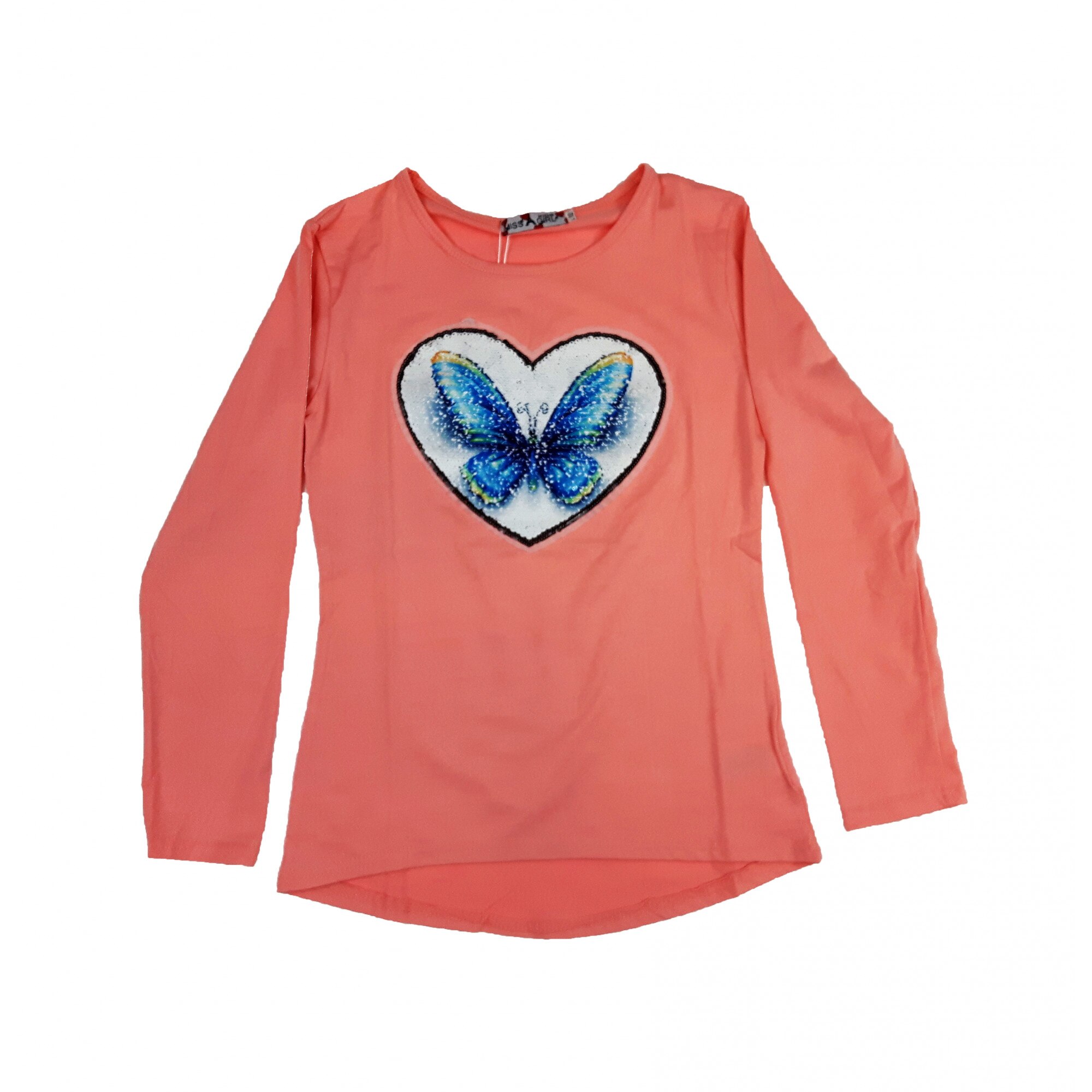 Bluza cu model fluture, culoare roz, realizat din reversibile pentru fete 5-6 ani - eMAG.ro