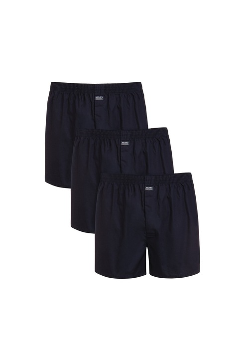 Jockey Jockey, Set de boxeri din bumbac cu detaliu cu logo - 3 perechi, Albastru inchis