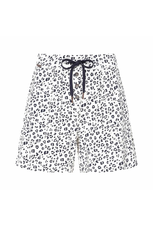 Jockey, Pantaloni scurti relaxed fit din amestec de modal cu snur de ajustare, Alb/Negru