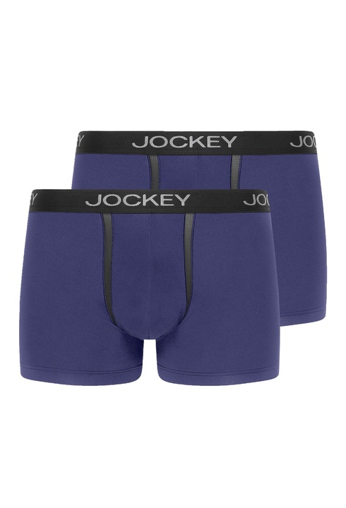 Jockey, Set de boxeri cu banda logo in talie - 2 perechi, Albastru
