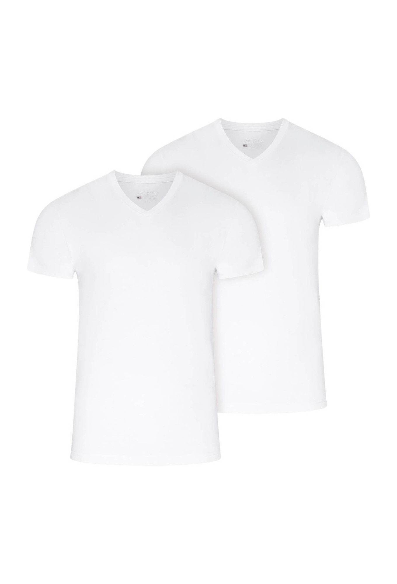 Jockey, Set de tricouri cu decolteu in V - 2 piese, Alb, L