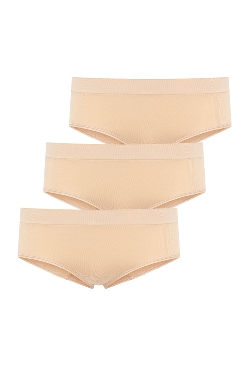 Jockey, Set de chiloti hipster cu talie joasa - 3 perechi, Bej