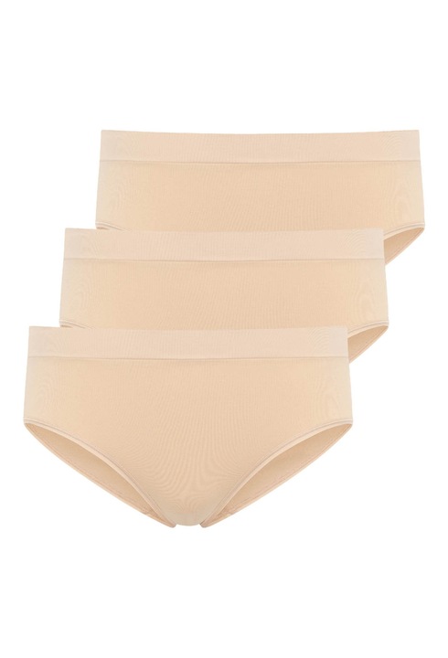 Jockey, Set de chiloti cu model uni - 3 perechi, Bej