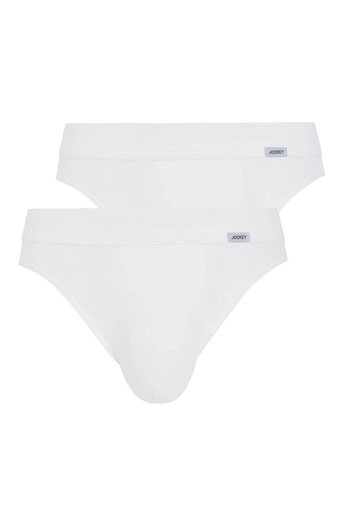 Jockey, Set de chiloti din bumbac Luxury - 2 perechi, Alb