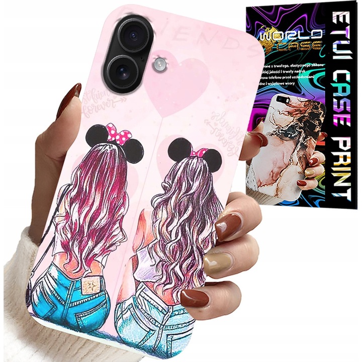 iPhone 16 tok, World Case, baráti design, szilikon, személyre szabható