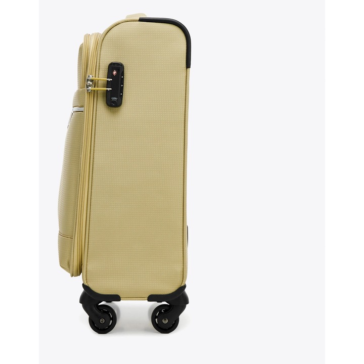 Малък куфар WITTCHEN, полиестер, бежов, с лъскав суверен, полиестер