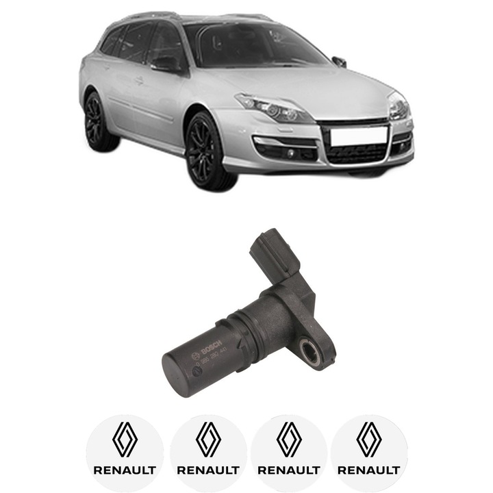 Senzor impulsuri arbore cotit RENAULT LAGUNA III Grandtour (KT0/1) 3.0 dCi (KT03, KT13) din 2008-2015 KW 173 CP 235 CMC 2998, pentru pornire auto, Bosch, 4x Stickere auto cu RENAULT