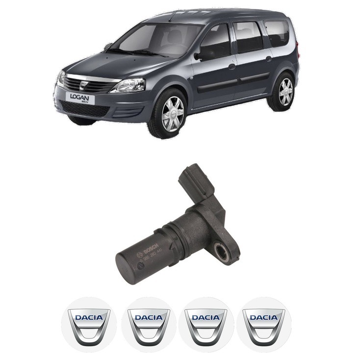 Senzor impulsuri arbore cotit DACIA LOGAN MCV (KS_) 1.5 dCi (KS0W) din 2007-2012 KW 63 CP 86 CMC 1461, pentru pornire auto, Bosch, 4x Stickere auto cu DACIA
