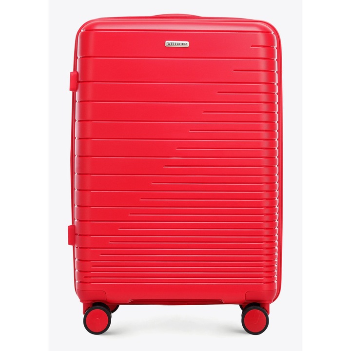 Set de trolere WITTCHEN, polipropilen, rosu, medie si mare, extensibile, cu 4 roti duble