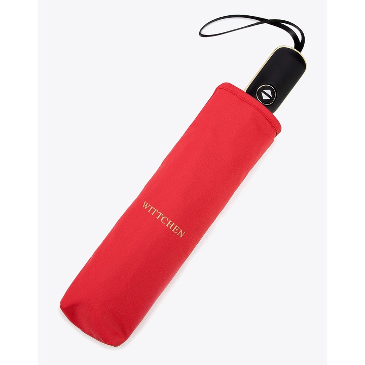 Автоматичен чадър WITTCHEN, червен, 56см, система за отваряне с един бутон