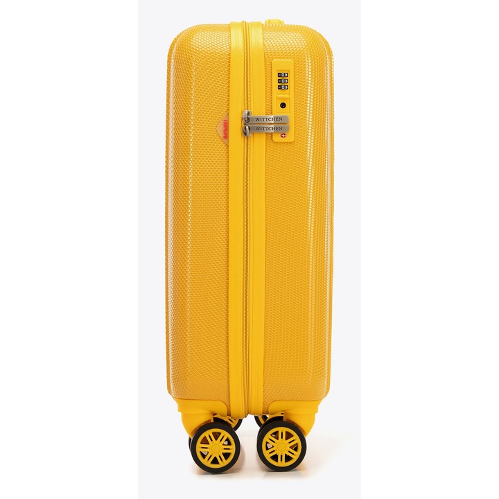 Troler WITTCHEN ULTIMO, polikarbon, galben, 4 roti, dimensiuni aproximative 55x40x20cm