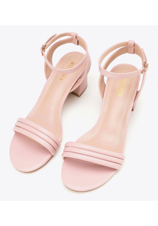 Sandale dama, Wittchen, toc gros, roz prafuit, piele ecologica