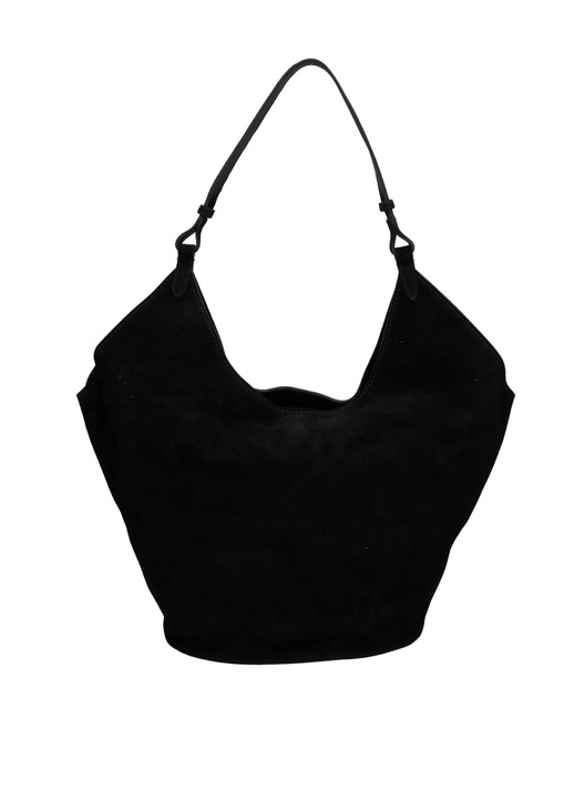 Gave Lux, Geanta hobo de piele intoarsa Lisabona, Negru