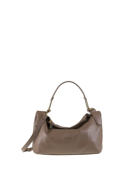 Pierre Cardin, Кожена чанта Erisma с цип, Сиво-кафяв