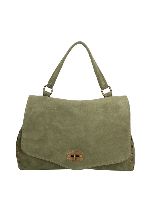 Gave Lux, Geanta din piele intoarsa cu bareta de umar Zelia Elite, Verde inchis