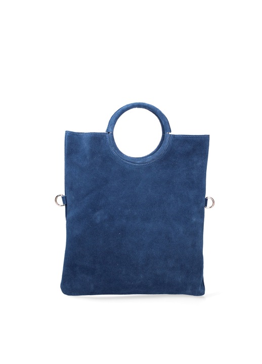 Gave Lux, Geanta din piele intoarsa cu maner si etui interior detasabil Zelia, Albastru inchis