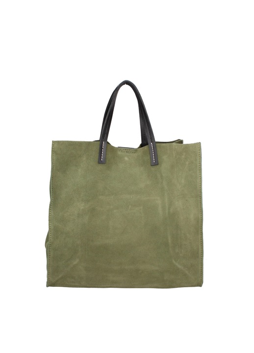 Gave Lux, Geanta tote din piele intoarsa cu etui detasabil Novara Lux, Verde inchis