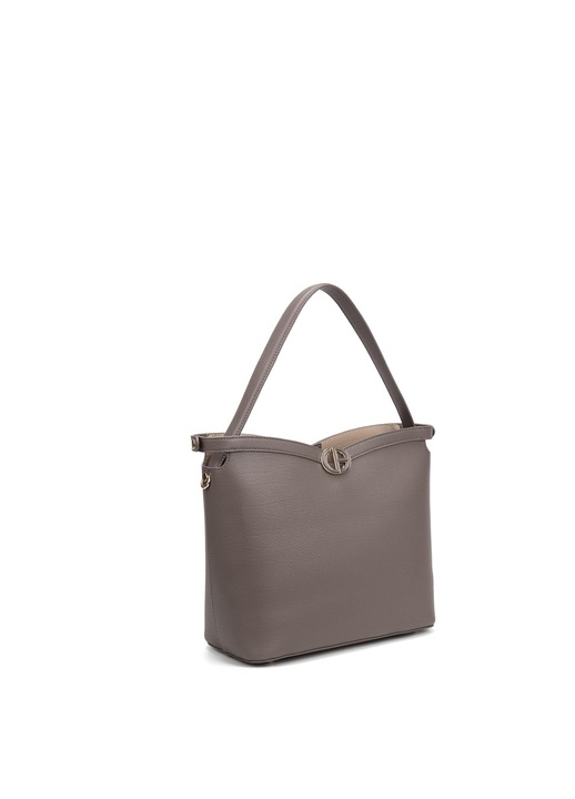 Chrisbella, Geanta tote din piele ecologica Seraphina, Maro taupe inchis