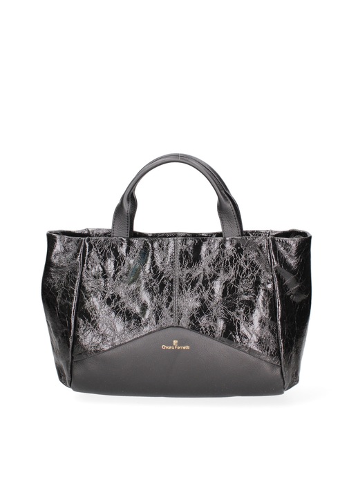 Chiara Ferretti, Geanta de piele cu bareta detasabila de umar, Negru