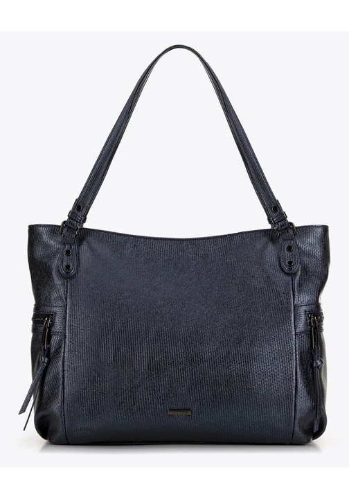 Чанта shopper от екокожа WITTCHEN, модел с едно отделение, 3 джоба, синя, размер A4