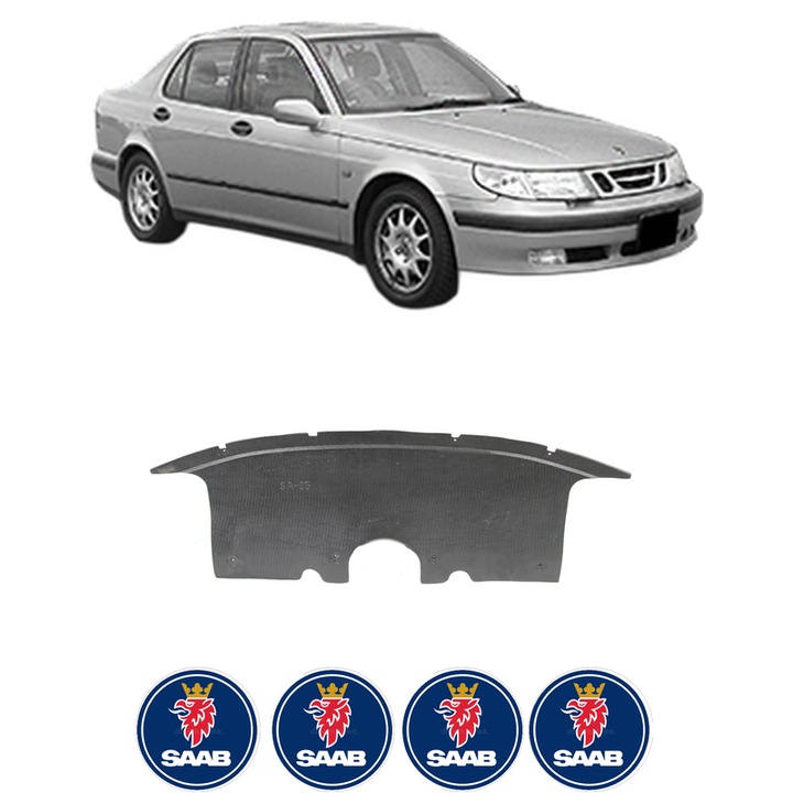 Scut bara SAAB 9-5 (YS3E) din 1997-2009, protectie auto, plastic, 4x Stickere auto cu SAAB