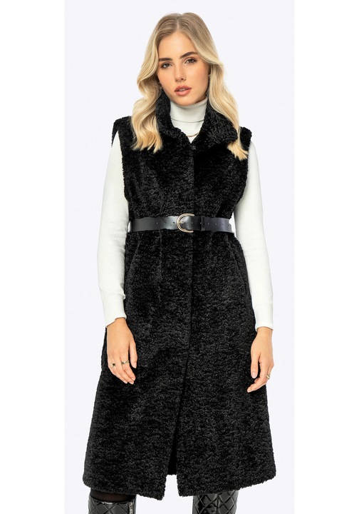 Vesta lunga Wittchen, negru, poliester, pentru femei, S-M INTL