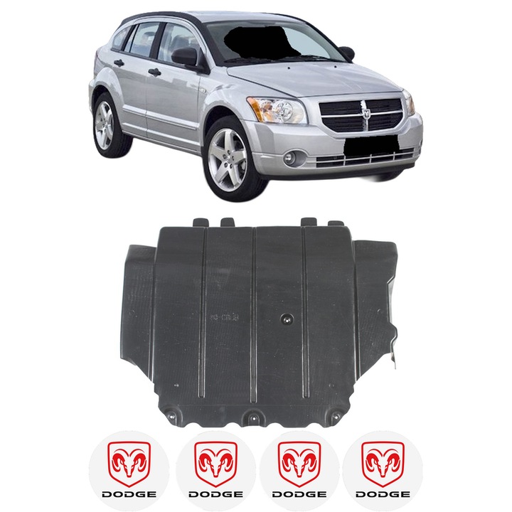 Scut motor DODGE CALIBER din 2016-2019, protectie auto, plastic, 4x Stickere auto cu DODGE