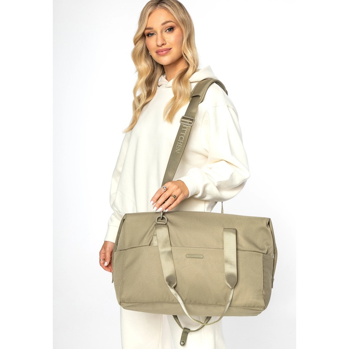 Geanta sport mare WITTCHEN, poliester, verde masliniu, cu compartiment pentru incaltaminte