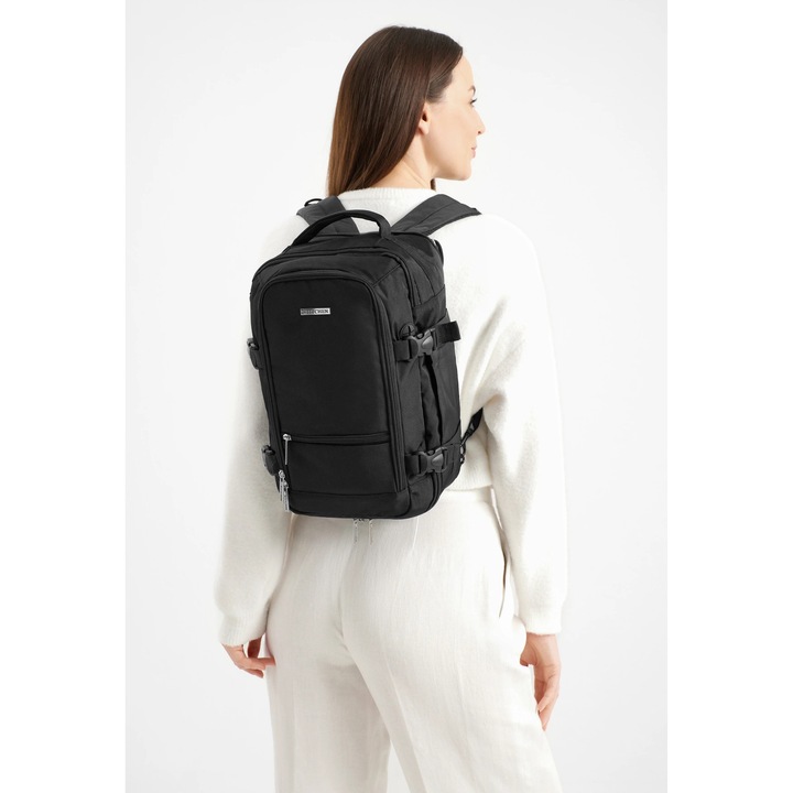 Rucsac multifunctional 2 in 1 WITTCHEN, compartiment laptop, poliester, negru