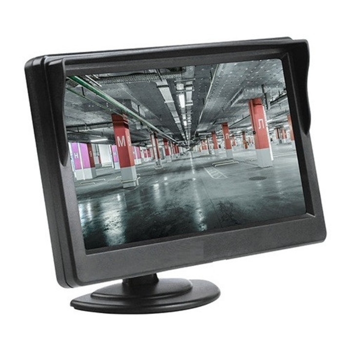 Monitor auto, ecran 5" TFT, rezolutie 480x272px, negru