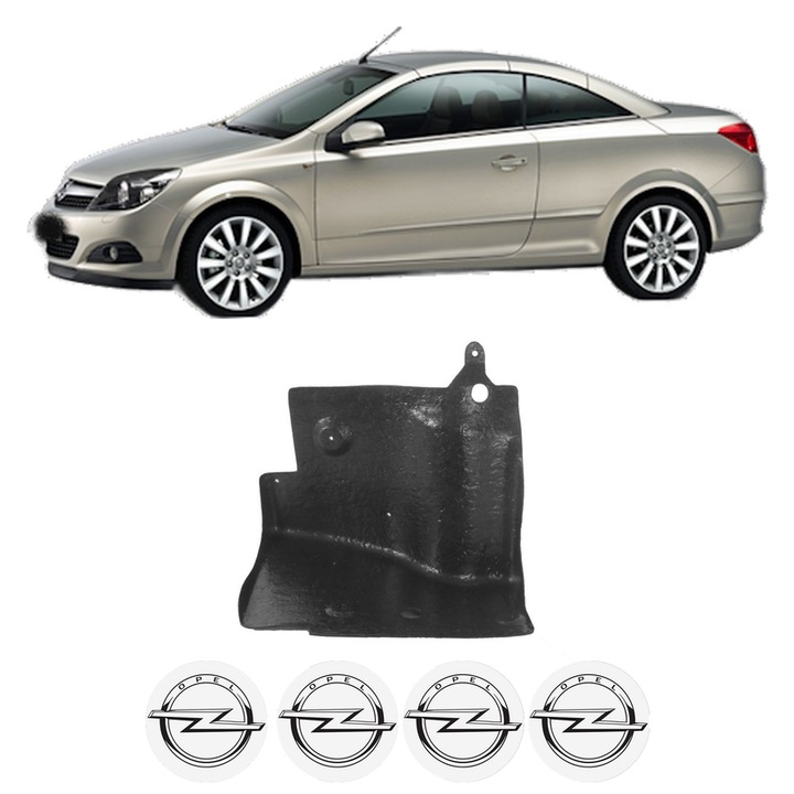 Scut motor OPEL ASTRA H TwinTop (A04) din 2017, protectie auto, plastic, 4x Stickere auto cu OPEL