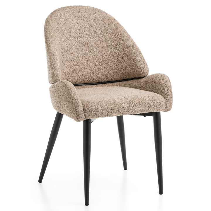 Scaun tapizat BERGAMO, material ANTHOLOGY, negru, 91x56x61cm