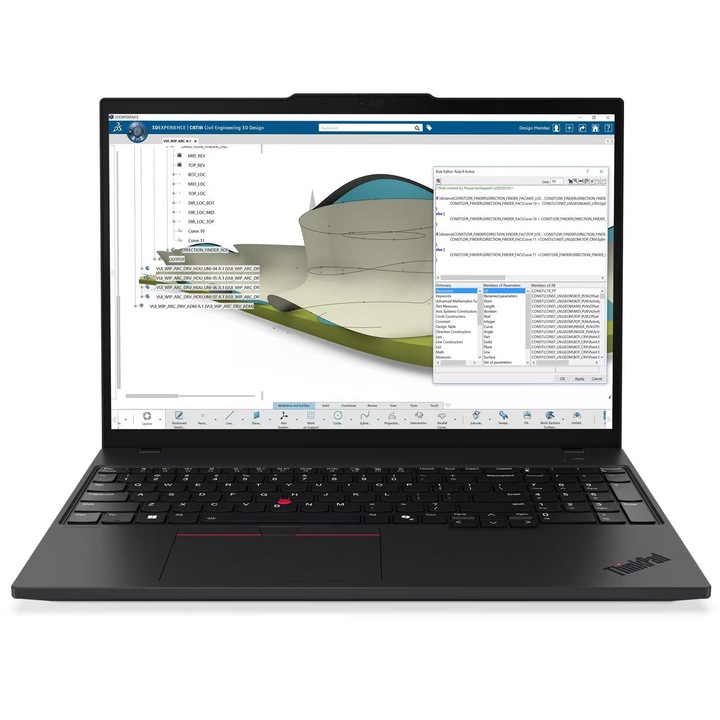 Лаптоп Lenovo ThinkPad P16s G4 с Intel Core Ultra 5 225H (1.7-4.9 GHz, 18 M), 16 GB, 1TB M.2 NVMe SSD, NVIDIA RTX PRO 500 6GB GDDR7, Windows 11 Pro, Черен