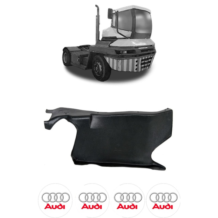 Scut motor AUDI TT din 2017-2019, protectie auto, plastic, 4x Stickere auto cu AUDI