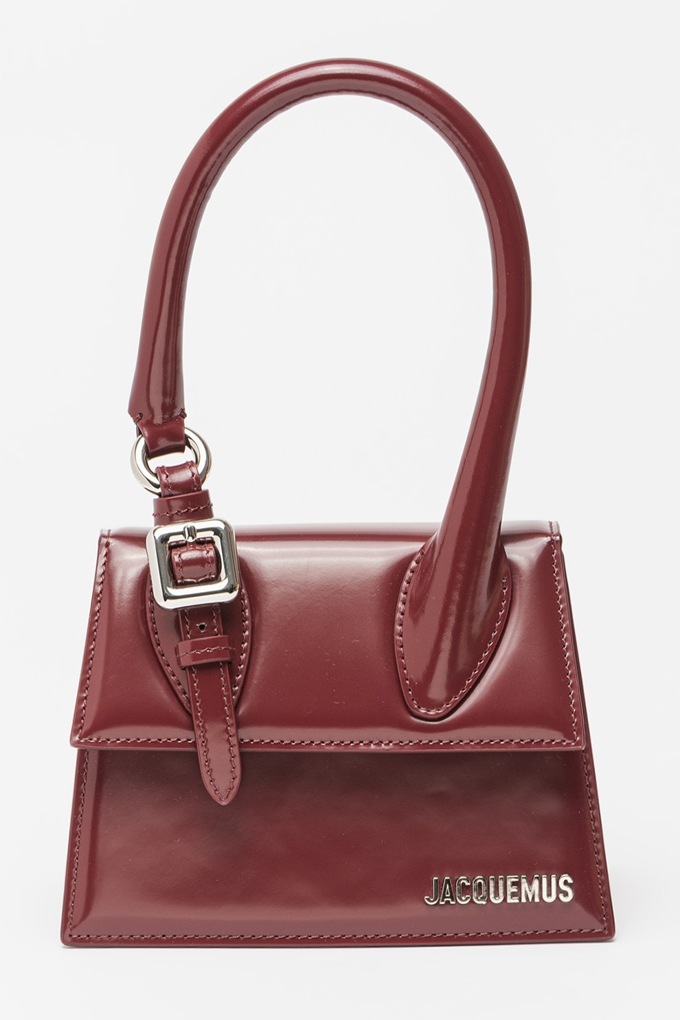 JACQUEMUS, Geanta crossbody din piele lacuita cu logo metalic