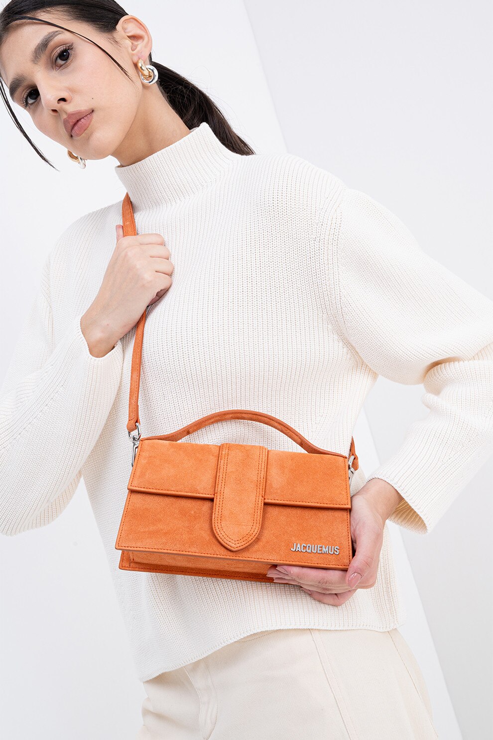 JACQUEMUS, Geanta crossbody Le Grand Bambino, Portocaliu pal - eMAG.ro