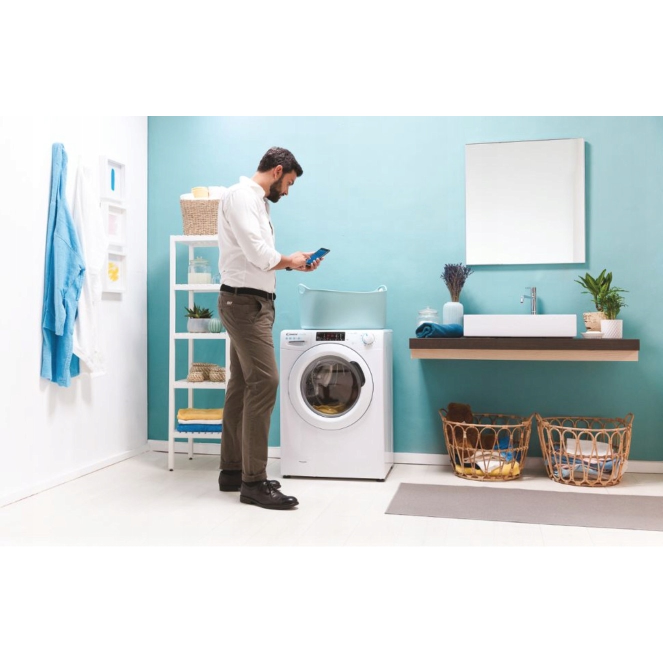 Masina de spalat rufe Candy CSO 1295TW4/1-S, 9 k, 1200 rpm, Bluetooth, Wi-Fi, Clasa B, Alb