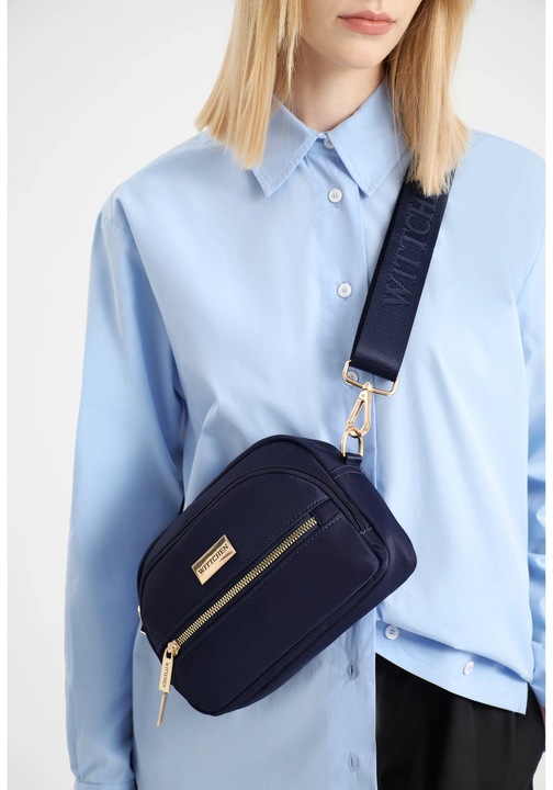 Чанта за през рамо WITTCHEN от найлон, синя, с регулируема презрамка, компактни размери