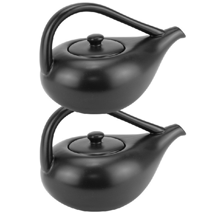 Set 2 ceainice din portelan Culinaro Vision Black 650ml