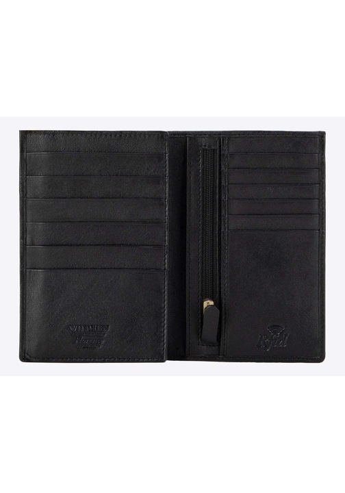 Portofel barbati WITTCHEN Florence, piele naturala, 15 locuri pentru carduri, negru, dimensiuni optime