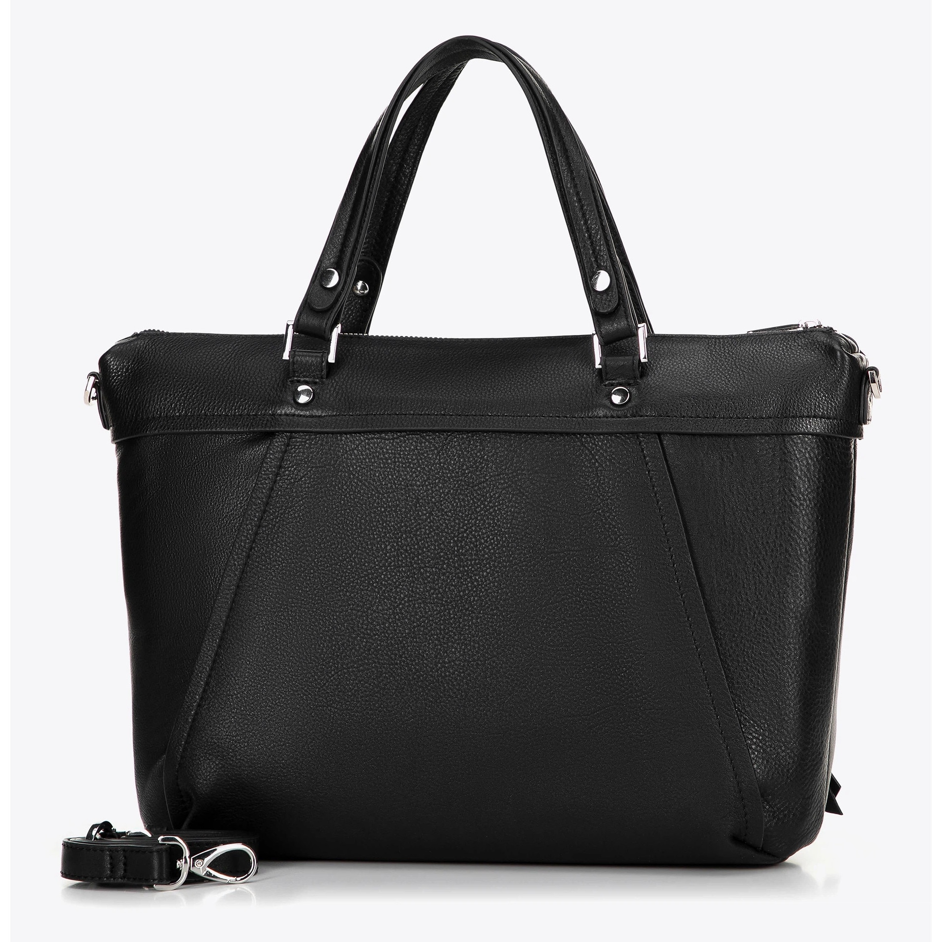 Geanta laptop 15", WITTCHEN, piele naturala, neagra, cu manere si curea reglabila