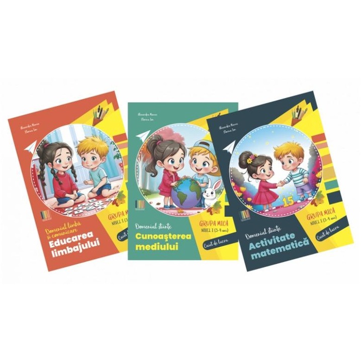 Set 3 Cărți Grădiniță, DELTA CART EDUCATIONAL, Educarea limbajului, Activitate matematică, Cunoașterea mediului, 2025