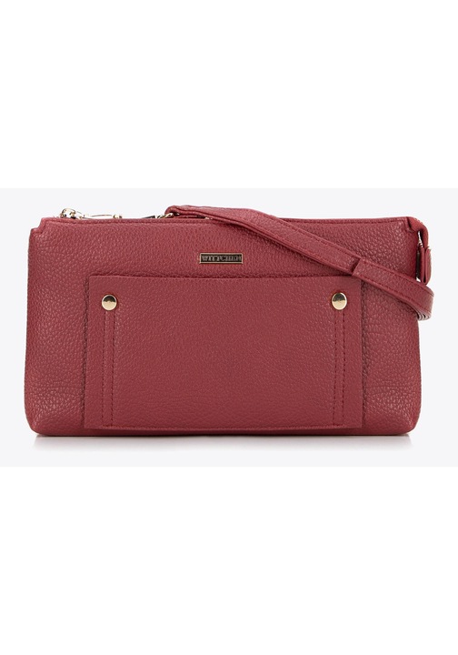 Дамска чанта за рамо WITTCHEN, екологична, червена, две отделения, с джоб