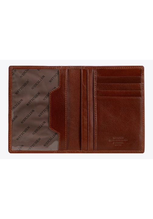 Калъф за документи WITTCHEN Arizona, естествена кожа, 3 отделения, 12x9см, тъмно кафяв