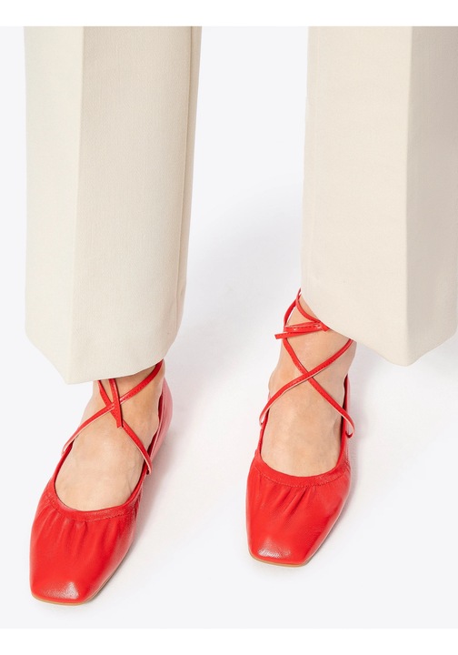 Балеринки Wittchen, естествена кожа, червени