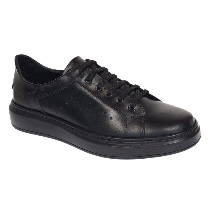 Pantofi barbati, casual, din piele naturala 200678, Negru