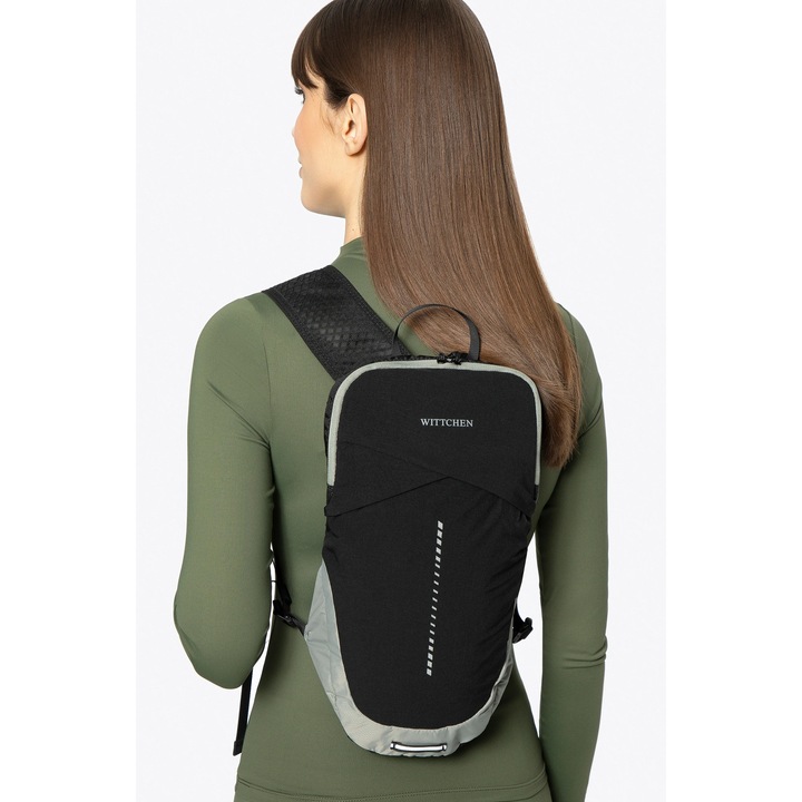 Rucsac sportiv WITTCHEN, nylon impermeabil, 2 buzunare, negru, dimensiuni 30x45cm